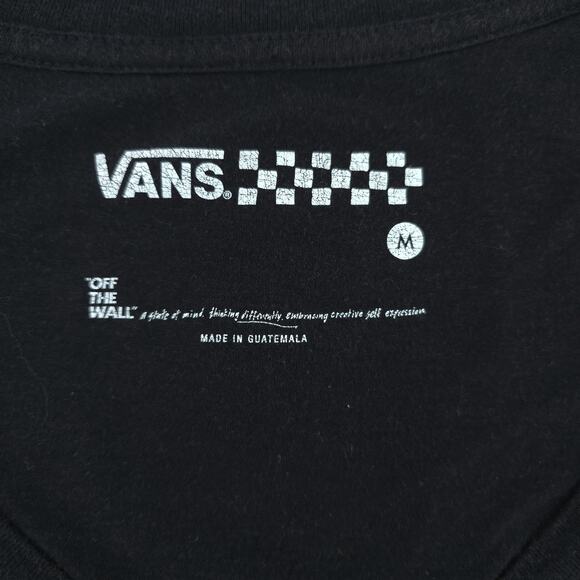 Vans off the Wall Stretch Black Skater Essential Classic Emblem Logo Graphic-T M - Picture 5 of 9